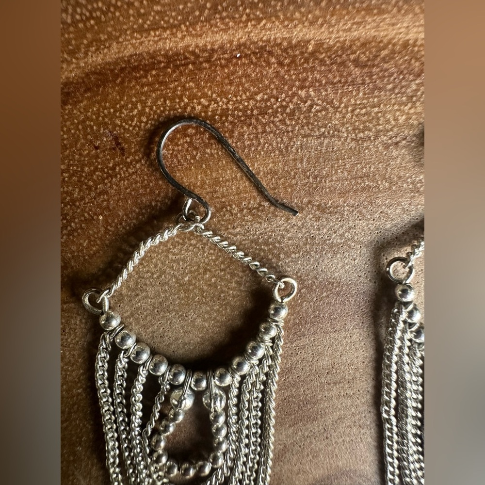 Chic Silver Dangle Earrings - image 6